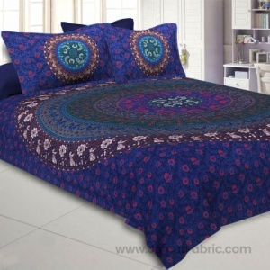 Blue Double Bedsheet Indian Mandala Tapestry Hippy Tapestries Hippie Beach Throw
