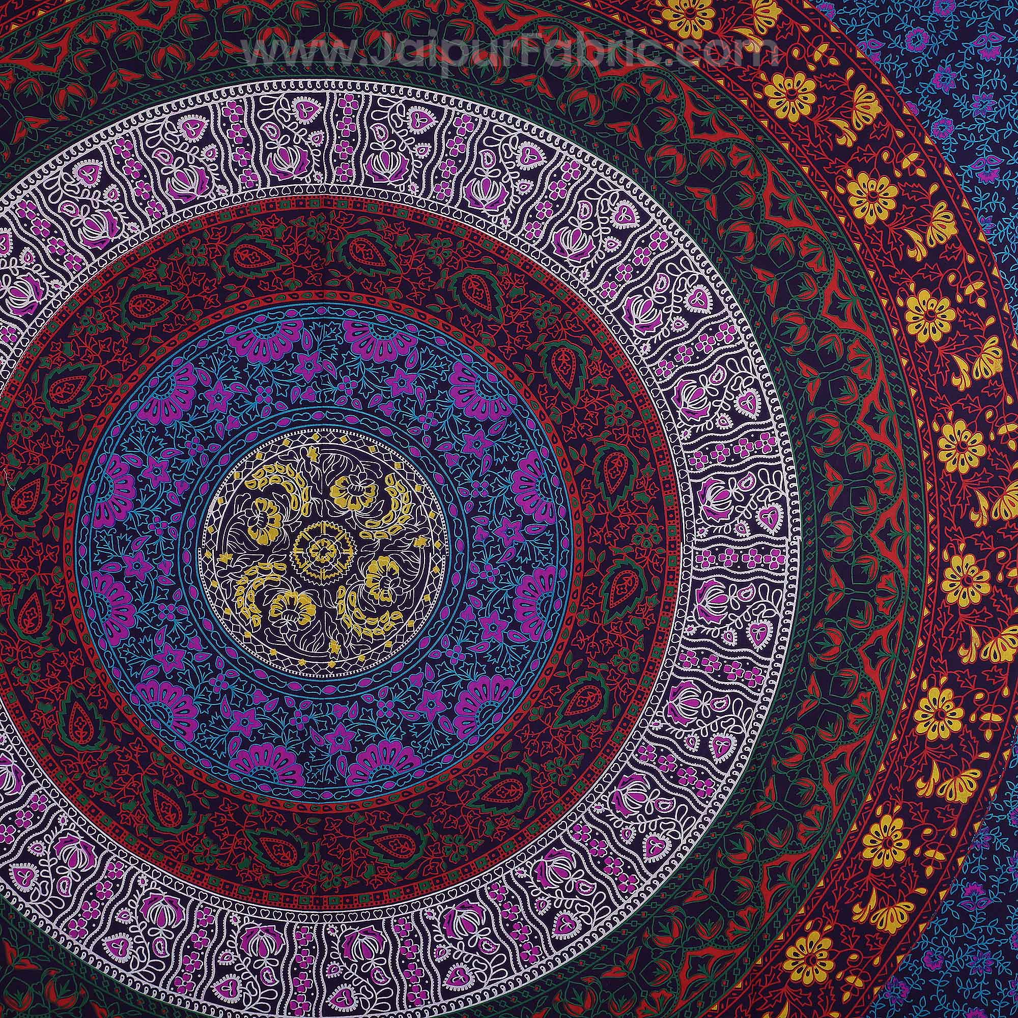 Purple Double Bedsheet Indian Mandala Tapestry Hippy Tapestries Hippie Beach Throw