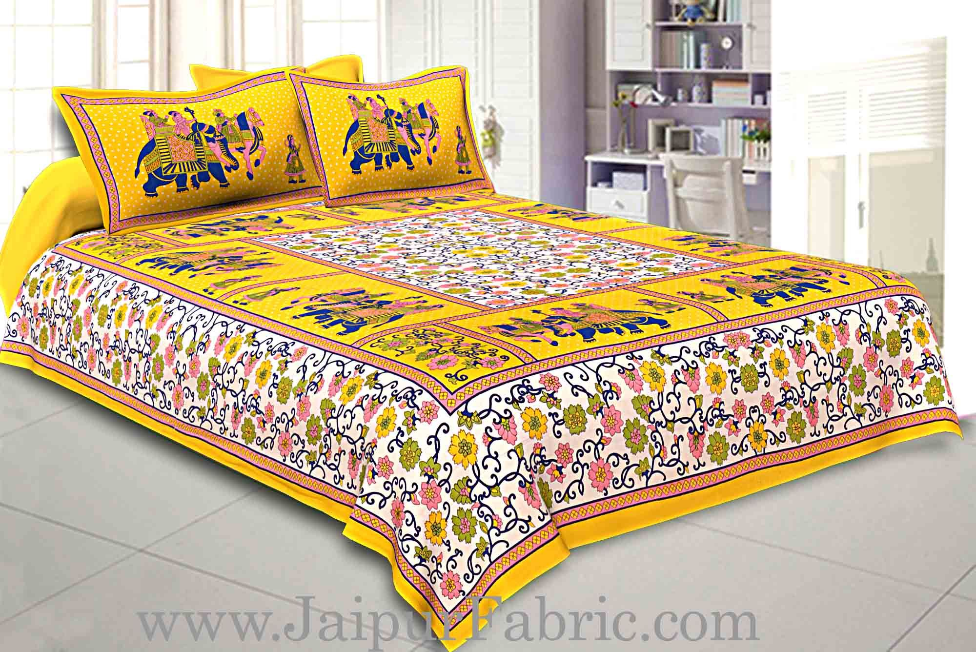 COMBO351 Beautiful Multicolor 2 Bedsheet + 4 Pillow Cover