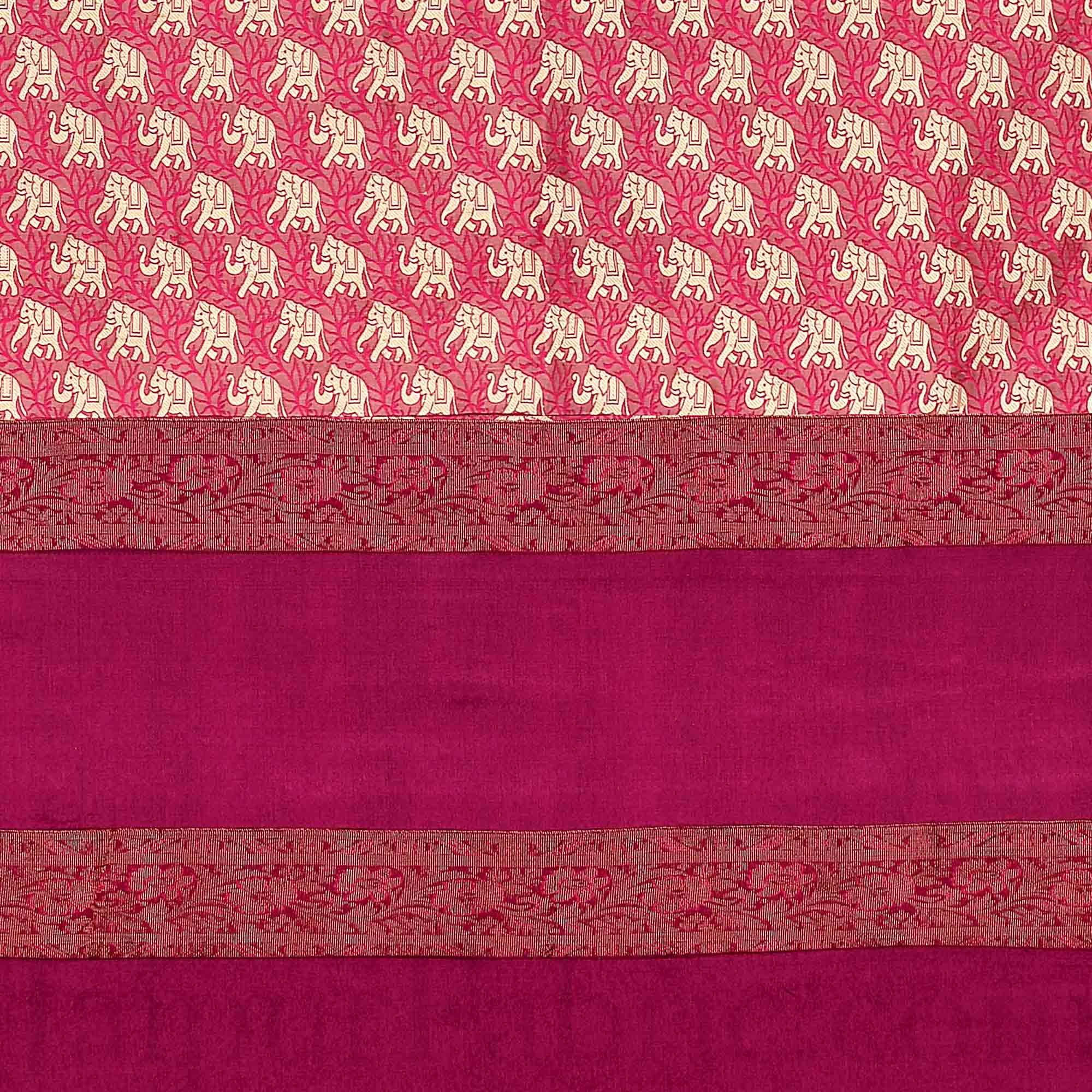 Maroon Rajasthani Zari Embroidered Lace Work Silk Double Bed Sheet