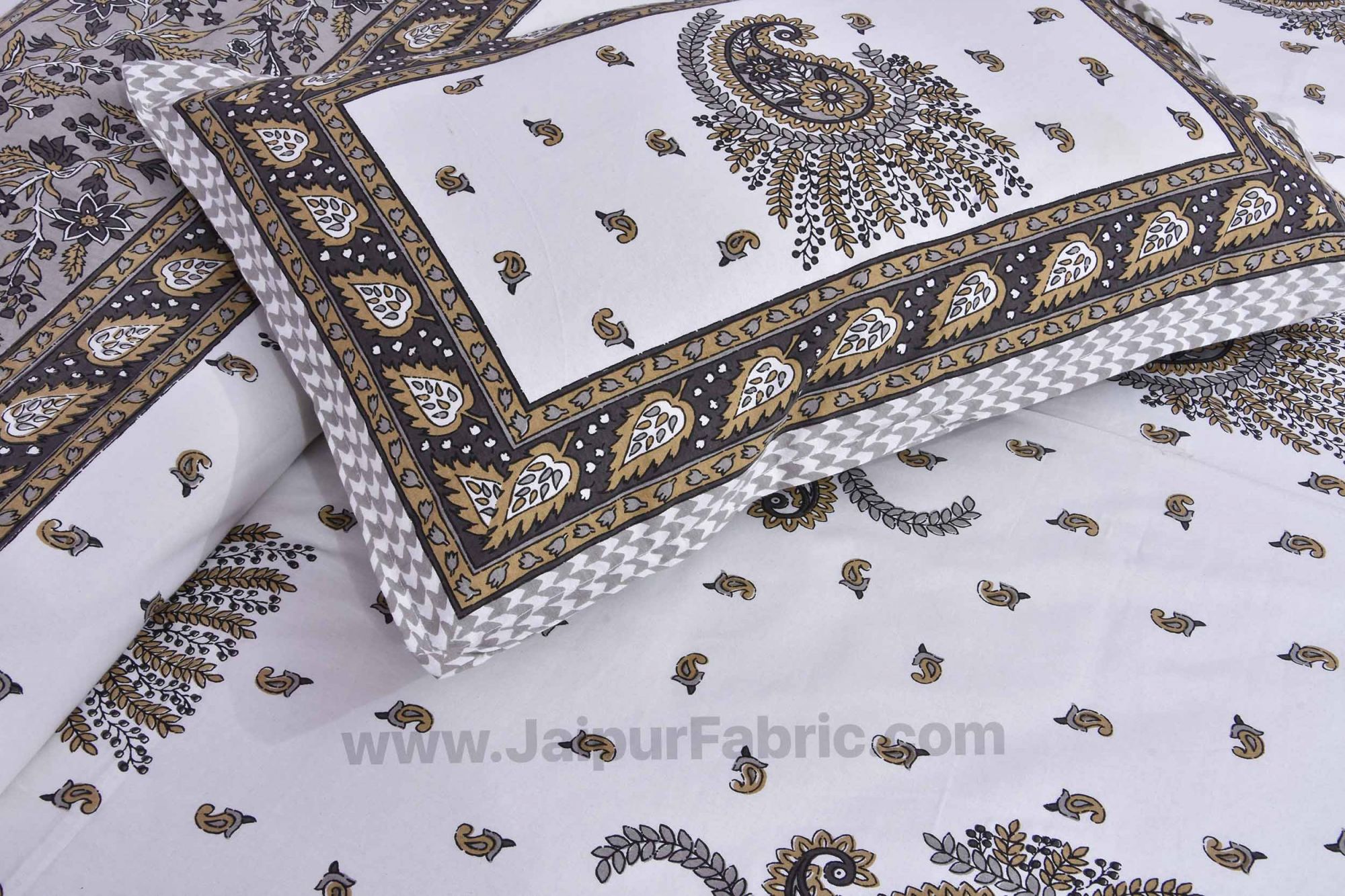 Grey Pageant Paisley Double Bedsheet
