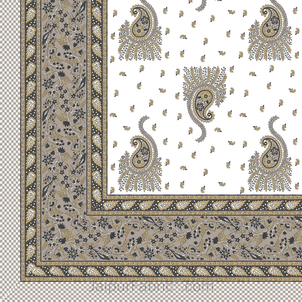 Grey Pageant Paisley Double Bedsheet