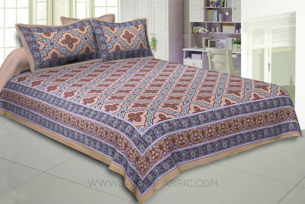 Brown Kalamkari Double Bedsheet