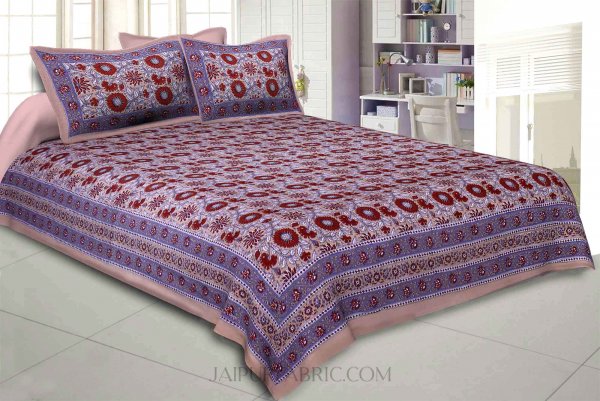 Brown Lovely Orchid Double Bedsheet