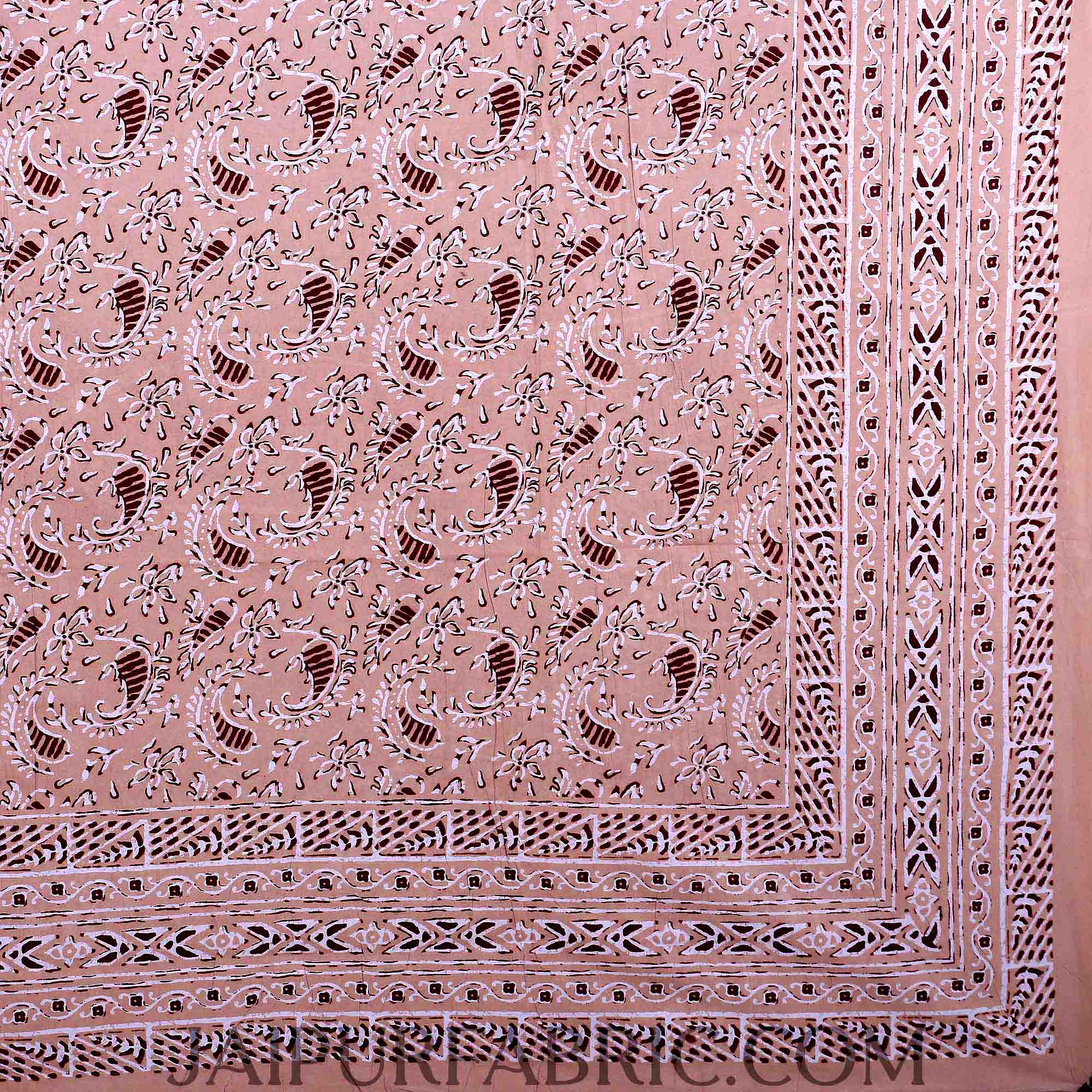 Brown Artistic Paisley Double Bedsheet