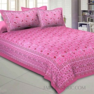Pink Artistic Paisley Double Bedsheet