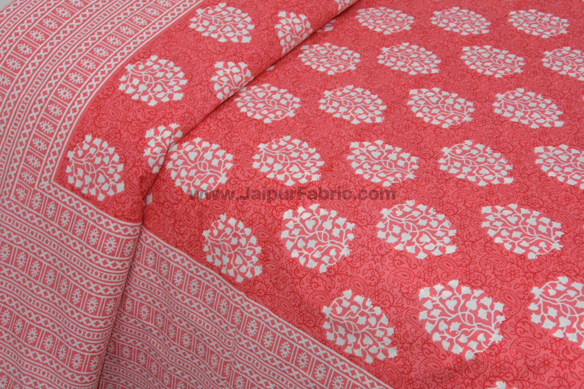 Pink Traditional Badge Double Bedsheet