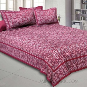 Aqua Kingdom Pink Double Bedsheet