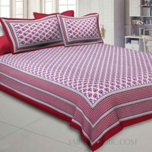 Rose Pink Feathers Double Bedsheet