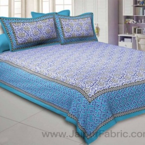 Blue Chakri Double Bedsheet