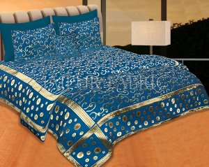 Ocean Color Tropical Design Festive Double Bed Sheet
