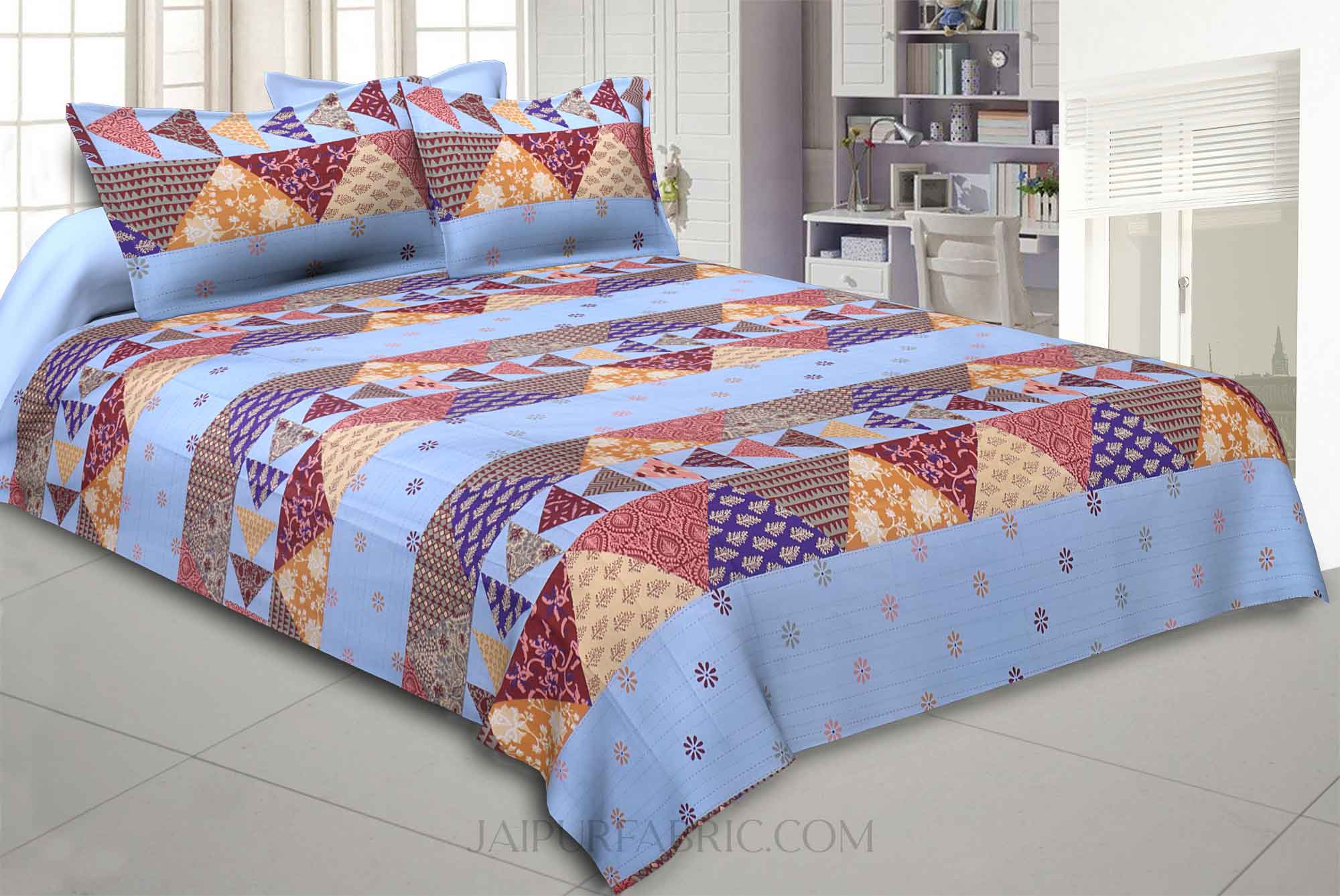 Bed in a Bag Barmeri Bluesh Double BedSheet Comforter Combo