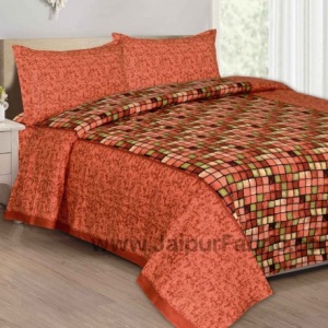 Procion Orange Boxy Beauty Double Bedsheet