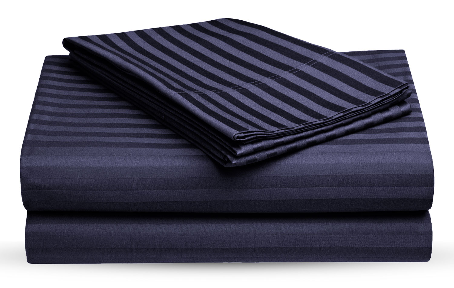 Navy Blue Self Design 300 TC King Size Pure Cotton Satin Slumber Sheet for Double Bed with 2 pillow covers