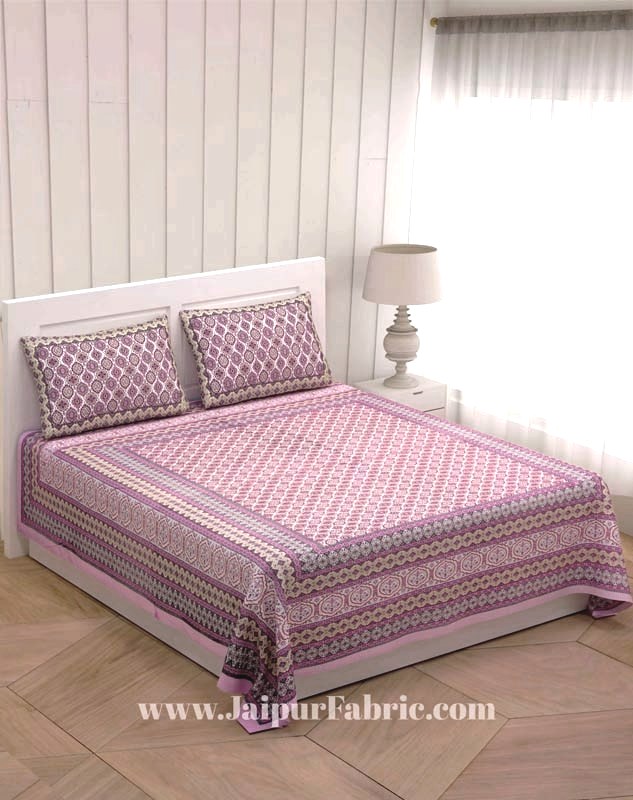 Ethnic Charm Pink Double Bedsheet