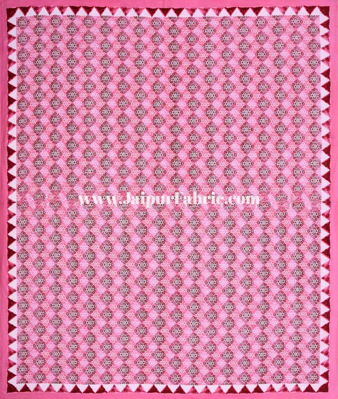 Traditional Delight Pink Double Bedsheet