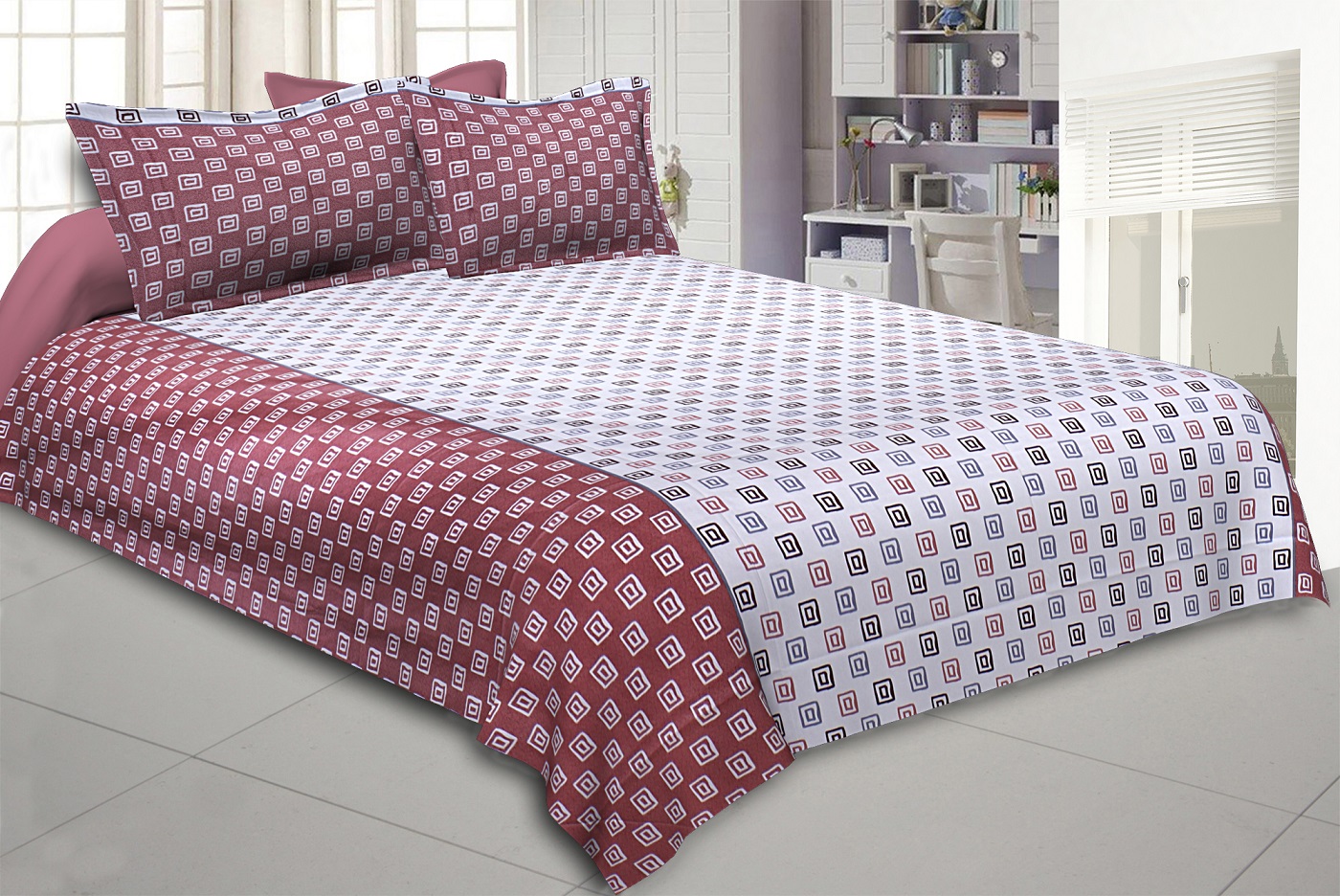The Good Life Red Double BedSheet