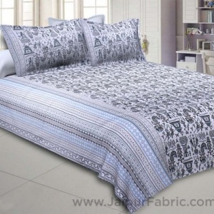 Tribal Art Blue Double Bedsheet