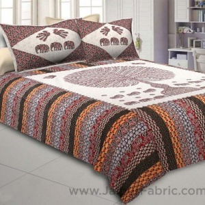 Traditional Wisdom Off-Whitish Double BedSheet