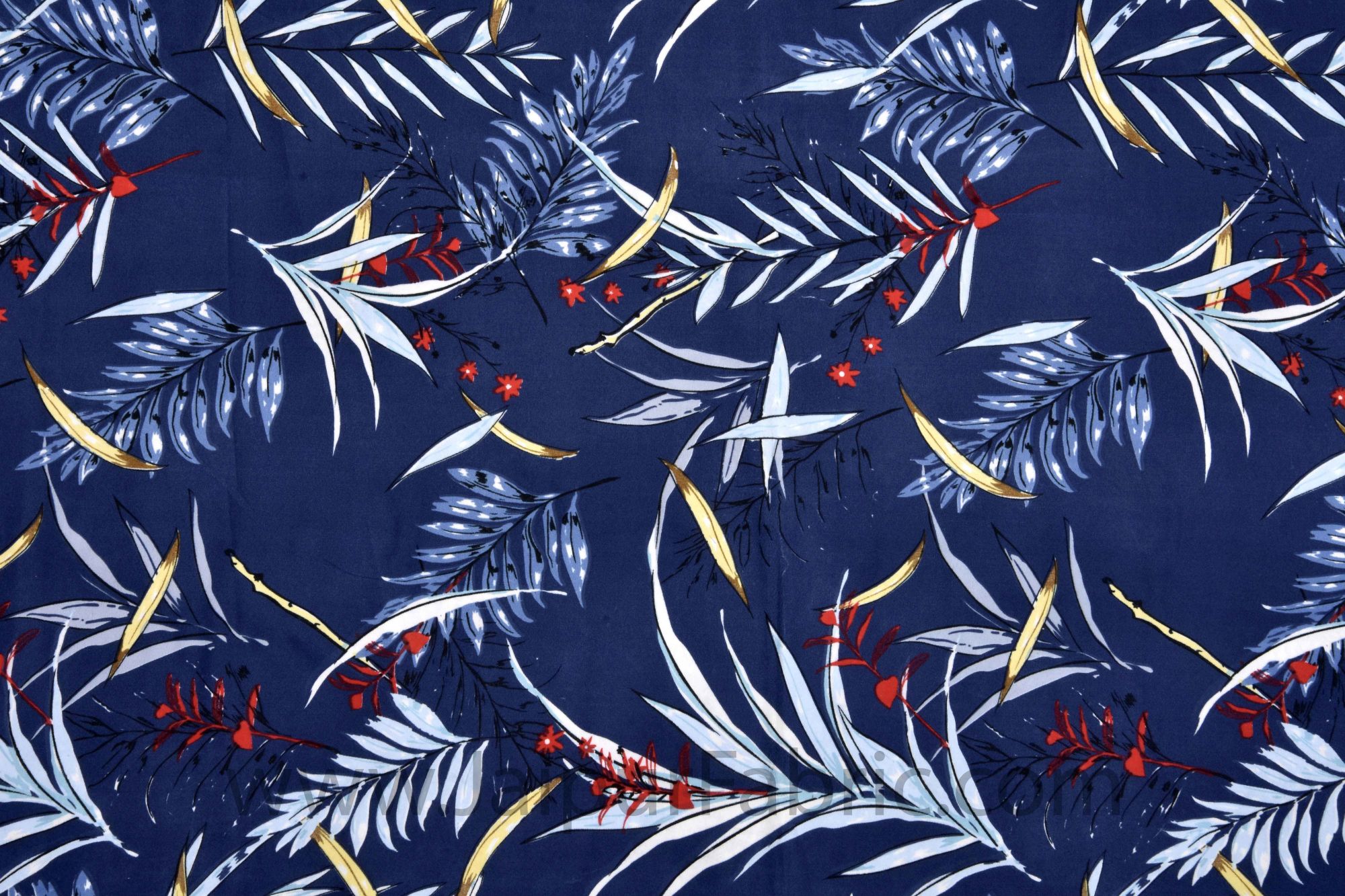 Lush Leafage Navy Blue Double Bedsheet