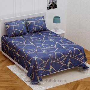 Congruous Lines Blue Double Bedsheet