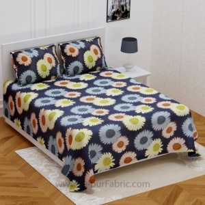 Daisy Flowers Colorful  Double Bedsheet