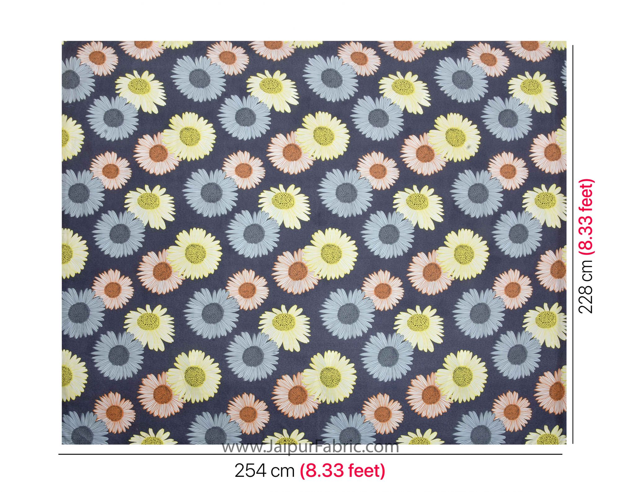 Daisy Flowers Colorful  Double Bedsheet