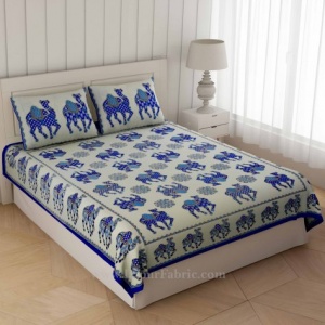 Blue Camel Caravan Double Bedsheet