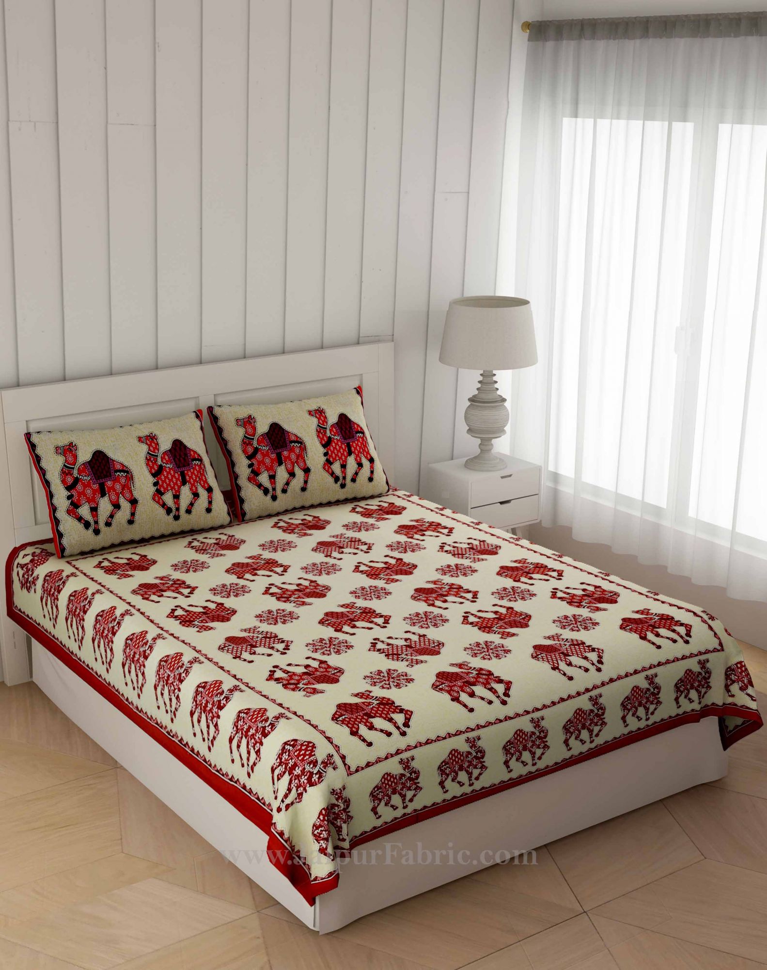 Red Camel Caravan Double Bedsheet
