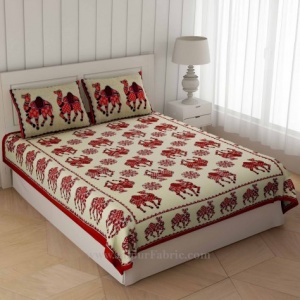 Red Camel Caravan Double Bedsheet