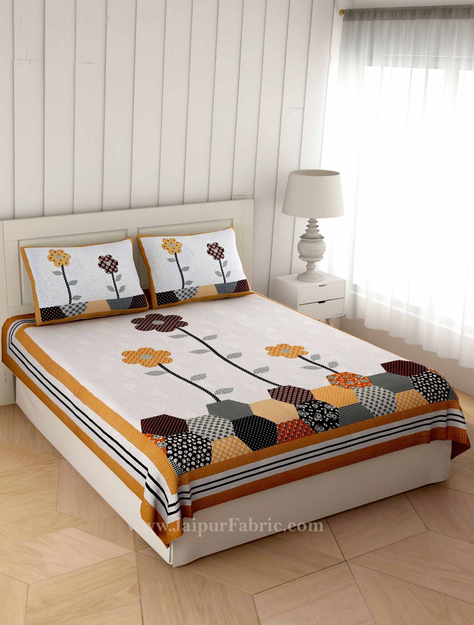 Germinating Yellow Flowers Double Bedsheet