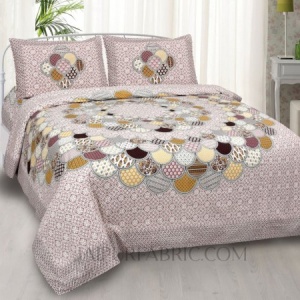 Colorful Discoid Peach Double Bedsheet