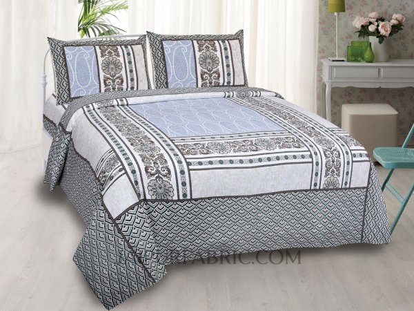 Designer Scales Grey Double Bedsheet