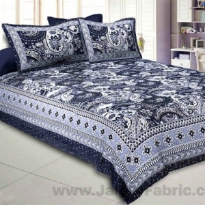 Floral Ripples Grey Double Bedsheet