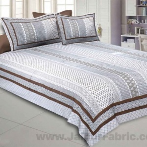 Longitudinal Composition Grey Double Bedsheet