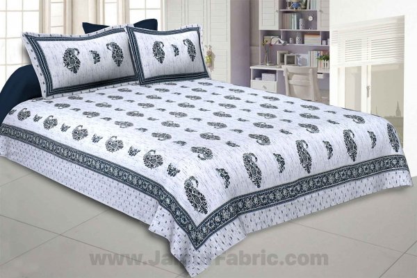 Marble Italica Green White Double Bedsheet
