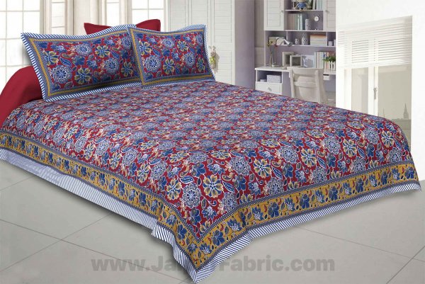 Awesome Mausam Maroon Double Bedsheet