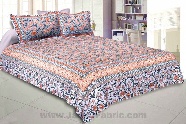 Awesome leaves Brown Cream Double Bedsheet