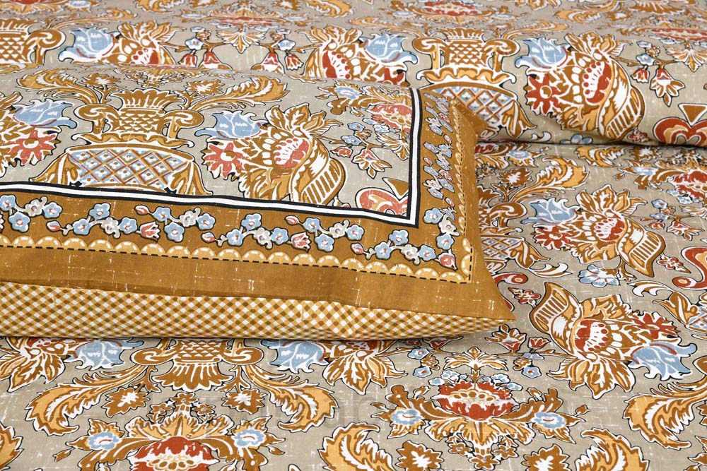Artistic Culture Amber Pure Cotton Double Bedsheet