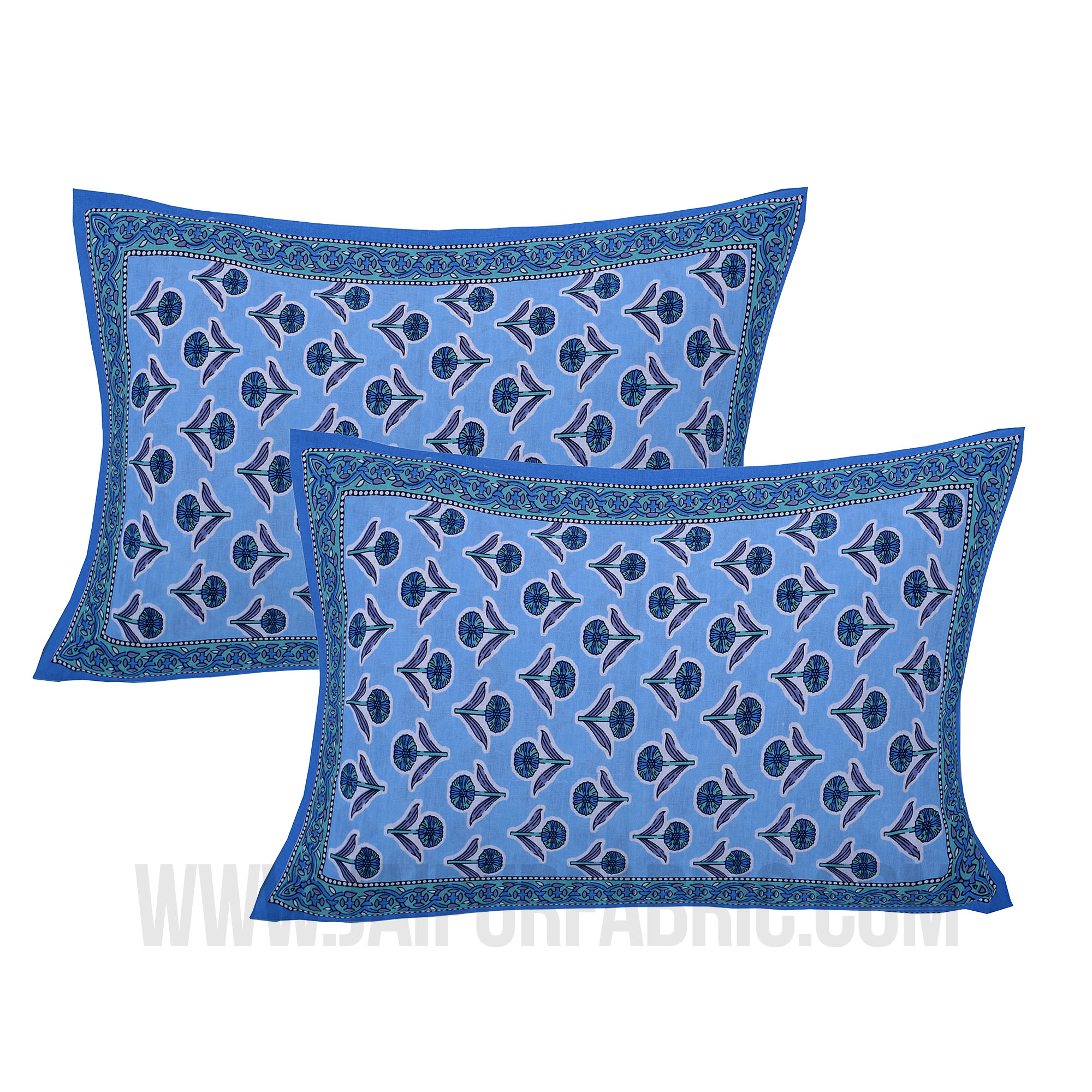 Pleasant Pedicel Blue Double Bedsheet