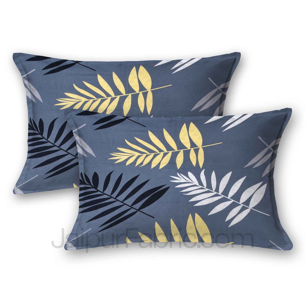 Leaf Design Bedsheet Dark Printed Colour with 2 Pillow Cover