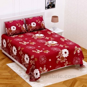Blood Red Super Soft Double Bedsheet