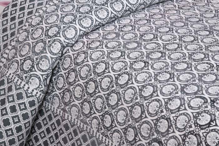 Luxe Damask Metal Gray Pure Cotton Double Bedsheet