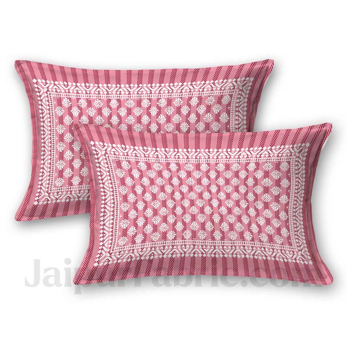 Tribal Striped Rouge Pink Pure Cotton Double Bedsheet