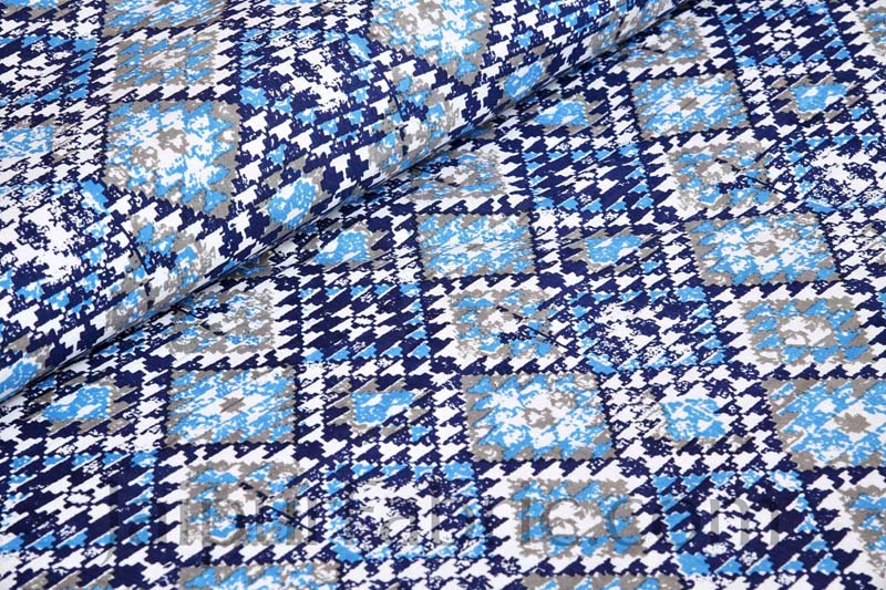 Kaleidoscope Blue Cotton Double Bedsheet