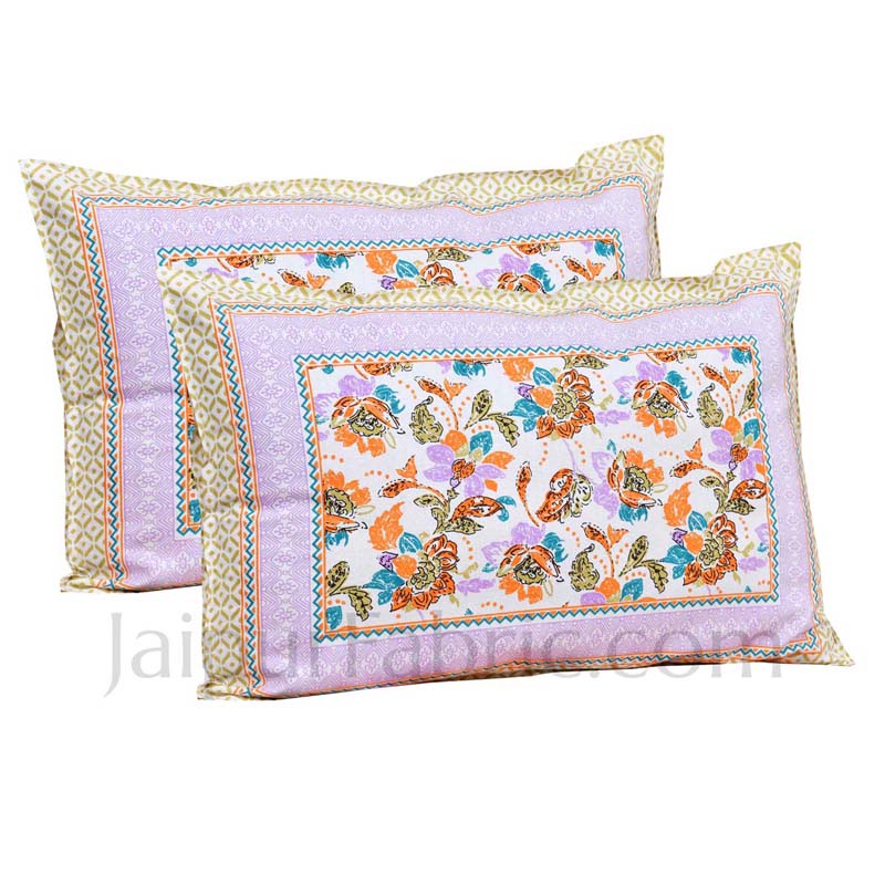 Phalgun Purple Cotton Double Bedsheet