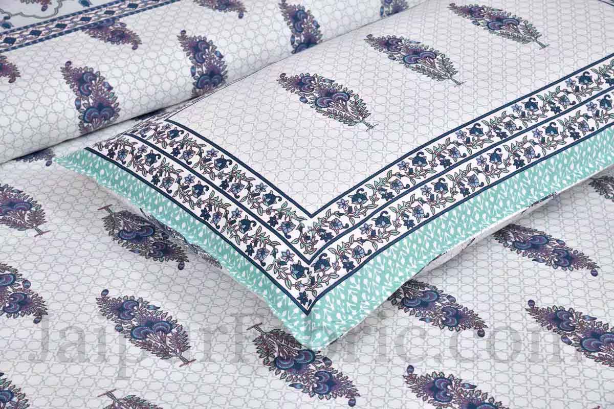 Green Boota Ethnic Floral Pure Cotton Double BedSheet