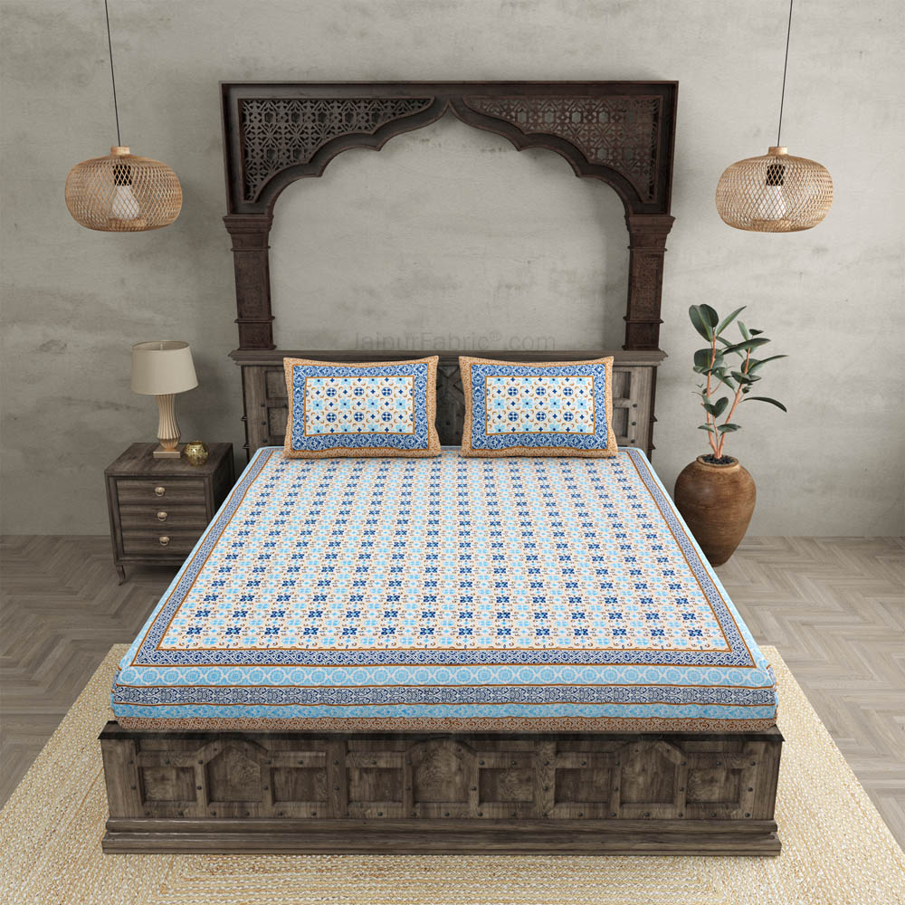 Catchy Canvas Blue Double Bedsheet