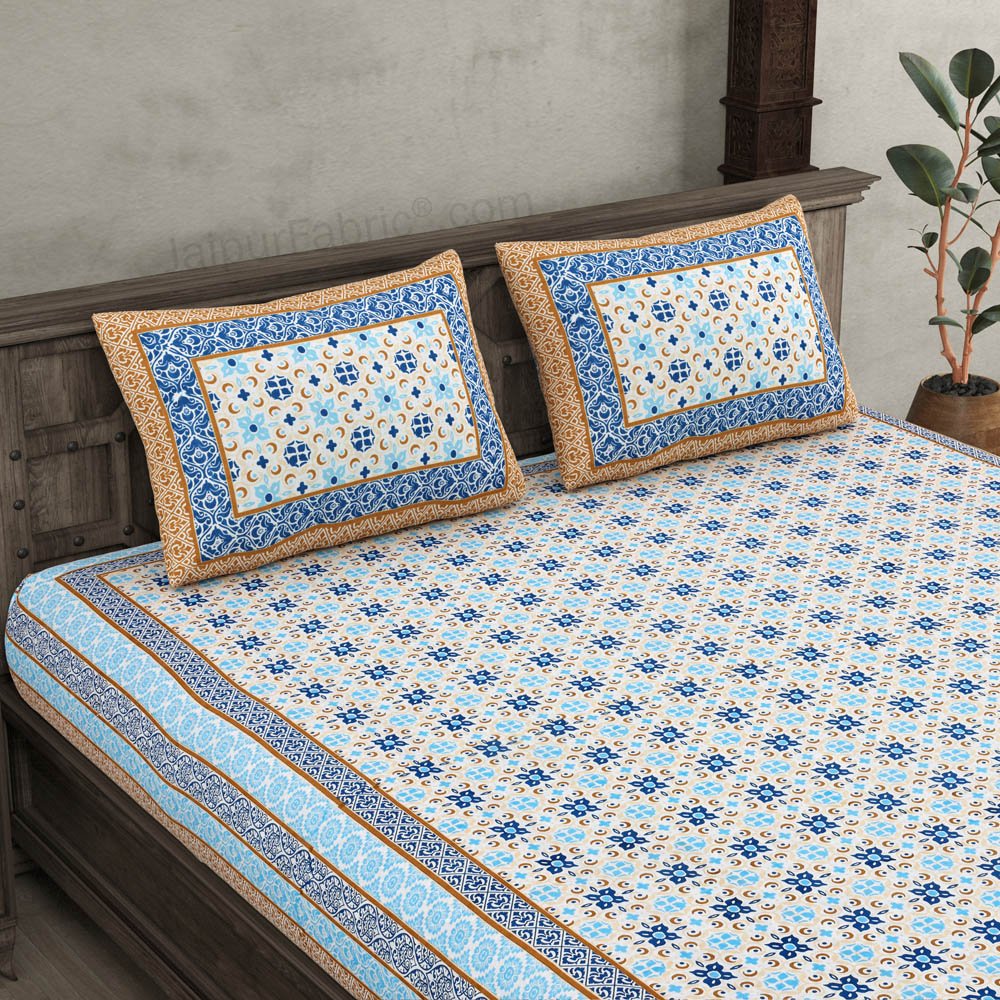 Catchy Canvas Blue Double Bedsheet
