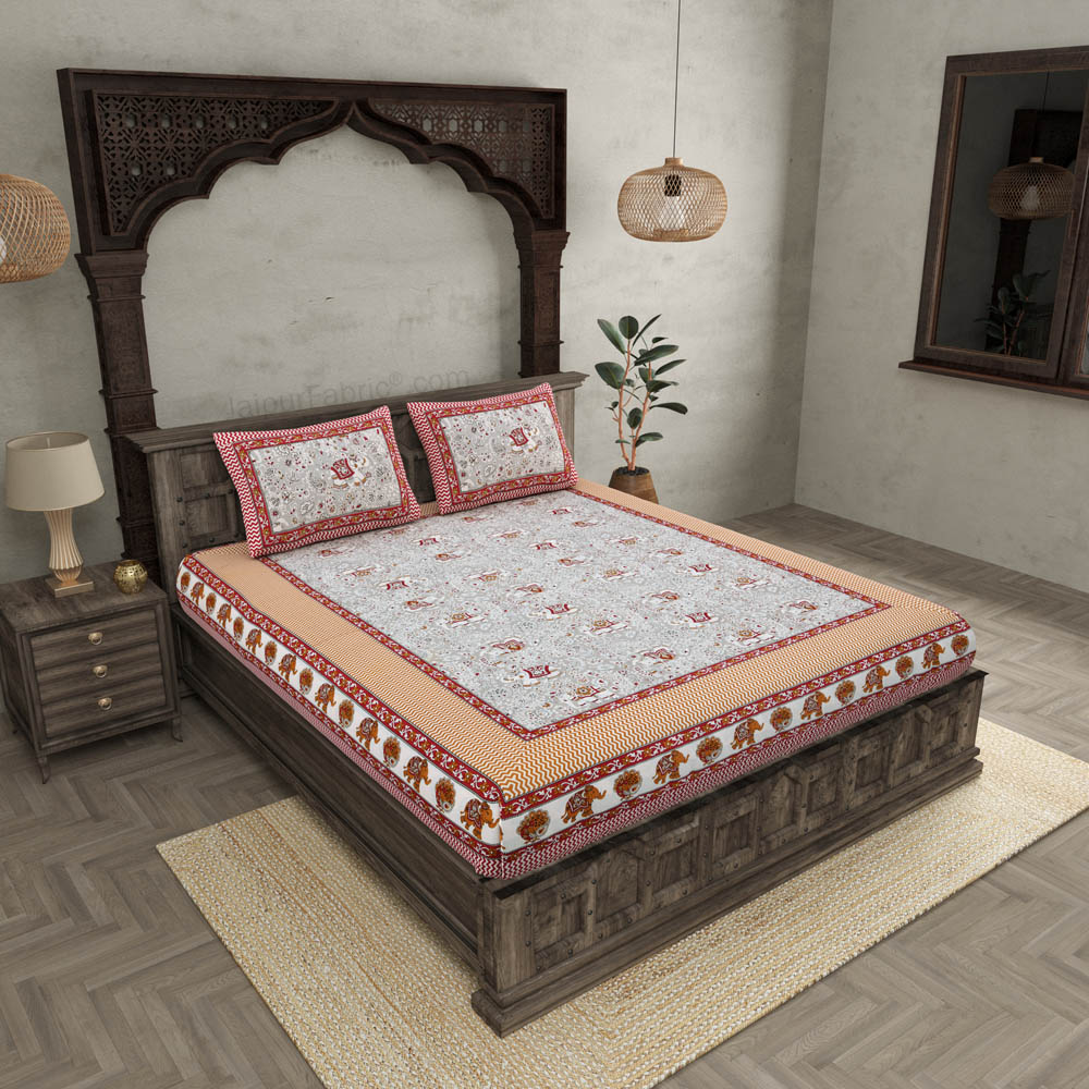 Shubh Arambh Maroon Double Bedsheet